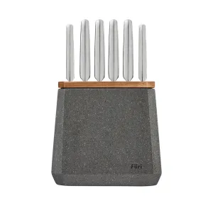 Stone Knife Block Set Flint Terrazzo 7 Piece