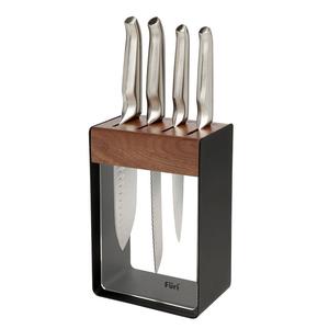 Pro Black Stainless Steel Knife Block Set 5 Piece