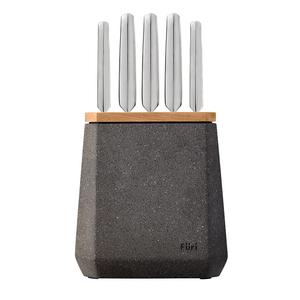Stone Knife Block Set Flint Terrazzo 6 Piece