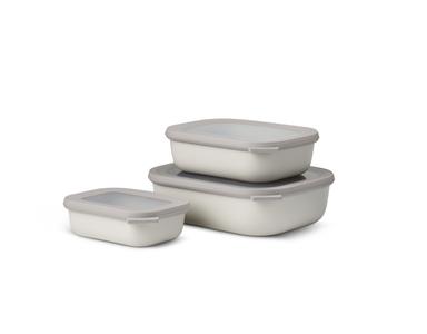 Cirqula Rectangular 3 piece small set in Nordic White