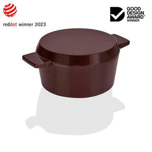 French Oven Grill Duo Gloss Bordeaux 28cm