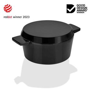 French Oven Grill Duo Gloss Onyx 24cm