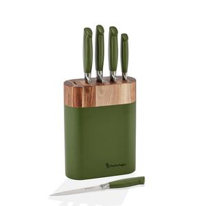 Olive Oval Knife Block 6PC