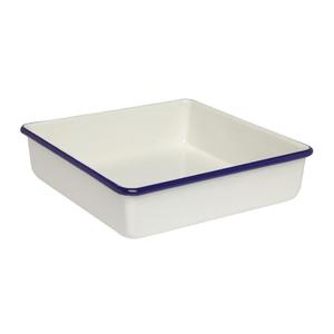 Enamel Brownie Pan 2L / 23cm Blue Rim