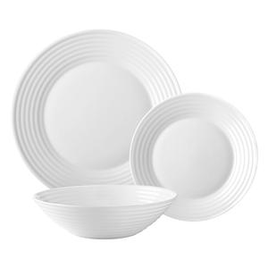 Pearl Ripple Tempered Glass 12 Piece Dinner Set