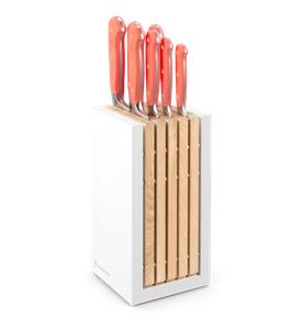 Coral Peach Knife Block Set 8 Piece