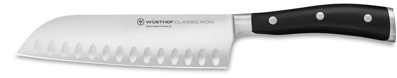 Classic Ikon Black Santoku Knife 17cm