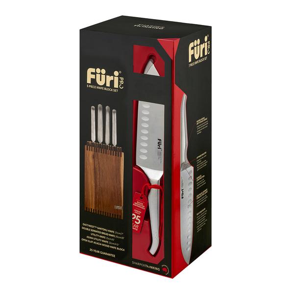 Acacia Slat Knife Block Set 5 Piece BF