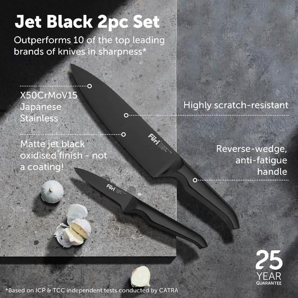 Jet Black Classic Knife Set 2 Piece
