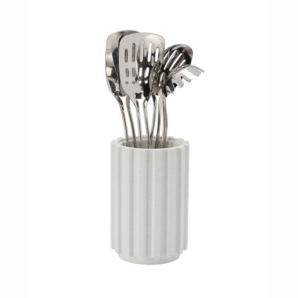 Pro Radial Stone Utensil Holder Snow Terrazzo