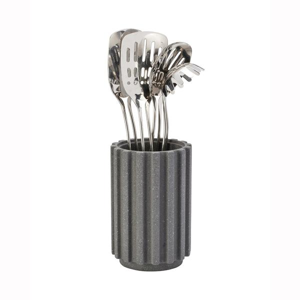 Pro Radial Stone Utensil Holder Flint Terrazzo