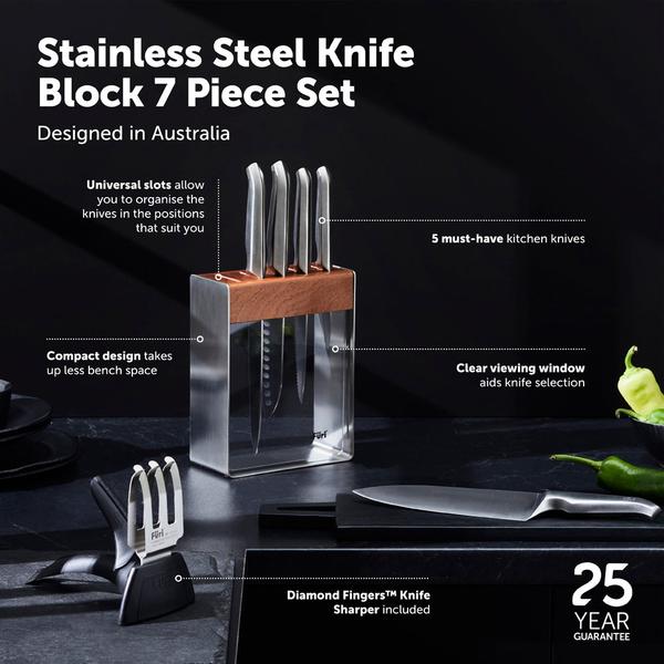 Pro Stainless Steel Knife Block Set 7 Piece