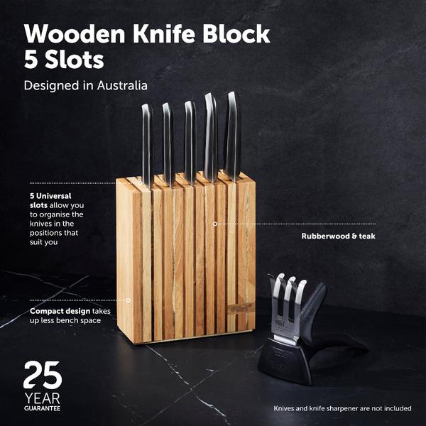 Pro 5 Slot Wood Knife Block