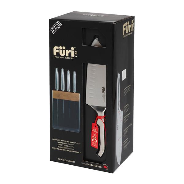 Pro Black Stainless Steel Knife Block Set 5 Piece