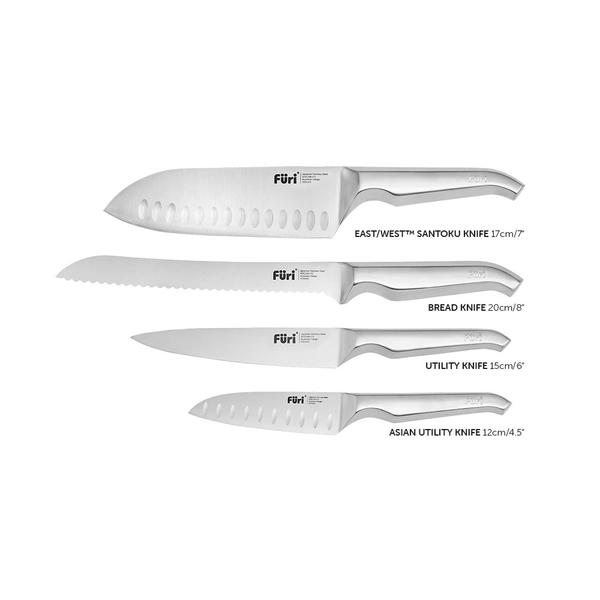 Stone Knife Block Set Snow Terrazzo 5 Piece