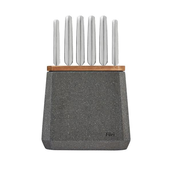 Stone Knife Block Set Flint Terrazzo 7 Piece