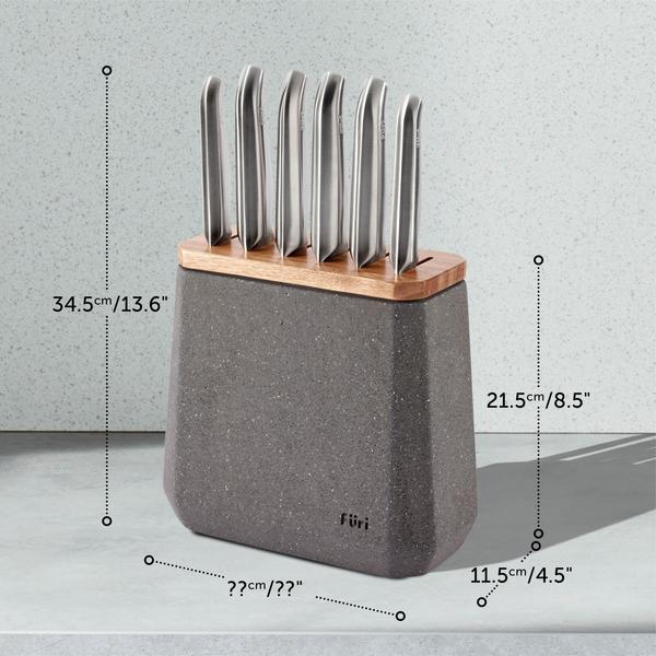 Stone Knife Block Set Flint Terrazzo 7 Piece