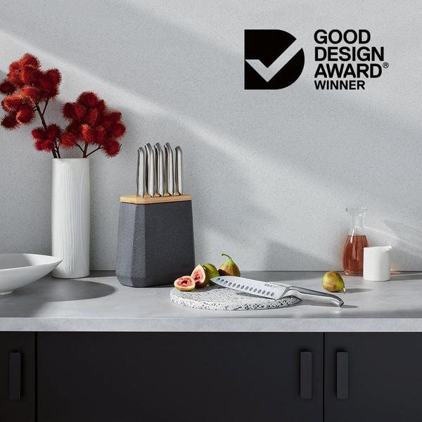 Stone Knife Block Set Flint Terrazzo 6 Piece