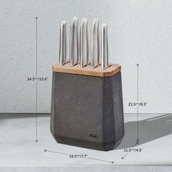 Stone Knife Block Set Flint Terrazzo 6 Piece