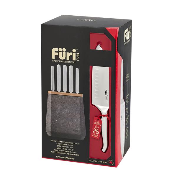 Stone Knife Block Set Flint Terrazzo 6 Piece