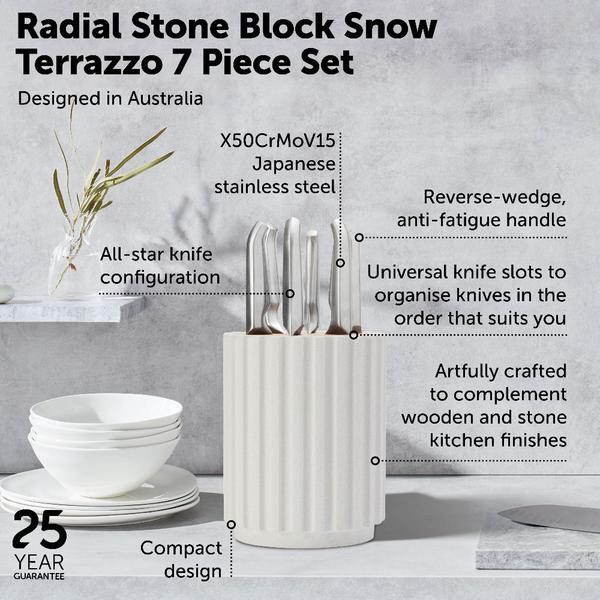 Pro Radial Stone Block Set Snow Terrazzo 7 Piece