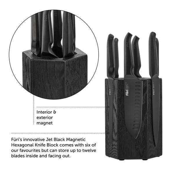 Pro Jet Black Magnetic Hexagonal Block Set 7 Piece