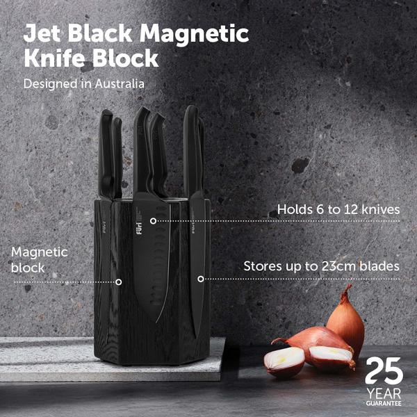 Pro Jet Black Magnetic Hexagonal Knife Block