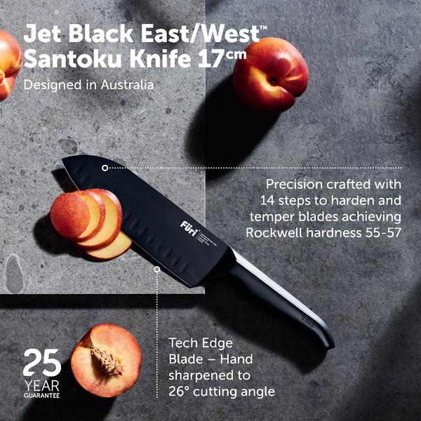 Pro Jet Black East/West™ Santoku Knife 17cm