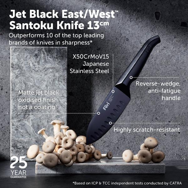 Pro Jet Black East/West™ Santoku Knife 13cm