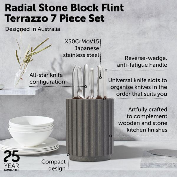 Radial Stone Block Set Flint Terrazzo 7 Piece