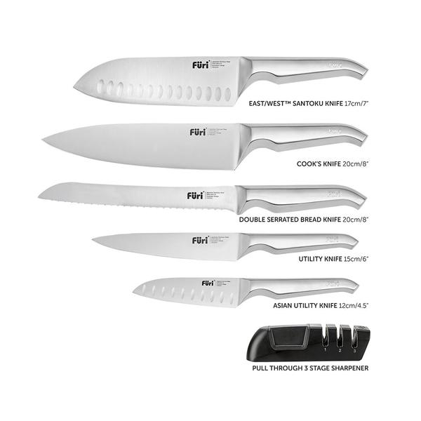Rubber Slat Knife Block Set 7 Piece BF