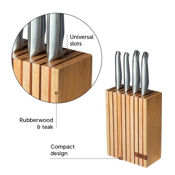 Pro Wooden Knife Block Set 5 Piece