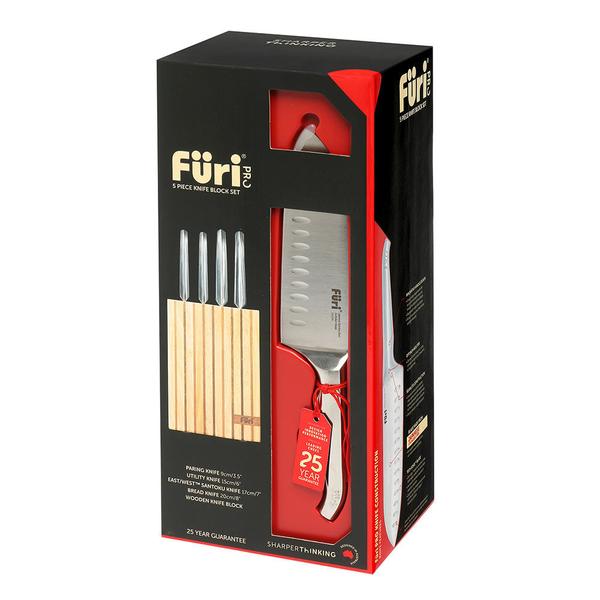 Pro Wooden Knife Block Set 5 Piece