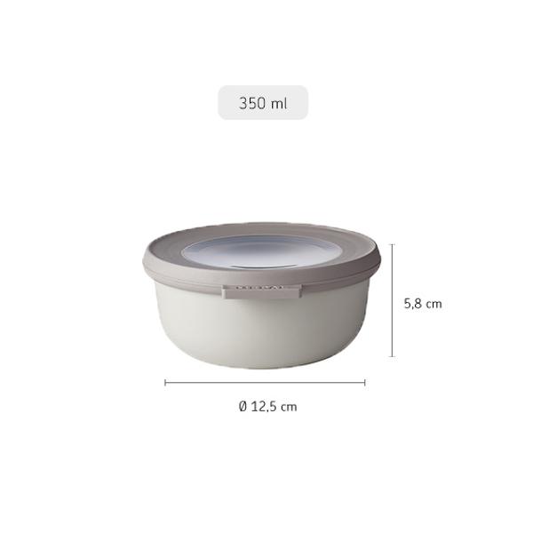 Cirqula Round Storage Bowl 350ml in Nordic white