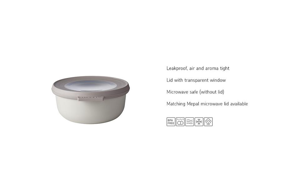 Cirqula Round Storage Bowl 350ml in Nordic white