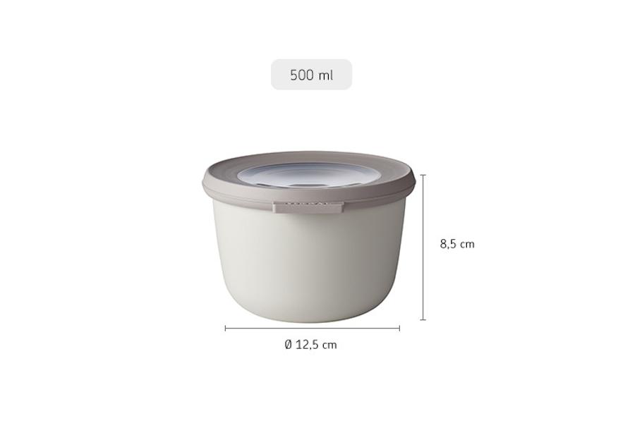 Cirqula Round Storage Bowl 500ml in Nordic white