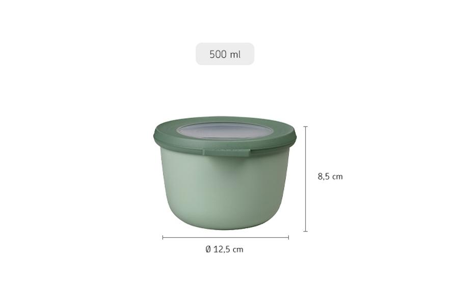 Cirqula Round Storage Bowl 500ml in Nordic sage