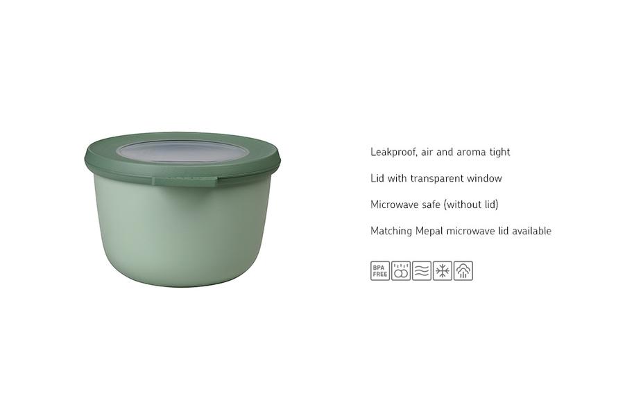 Cirqula Round Storage Bowl 500ml in Nordic sage