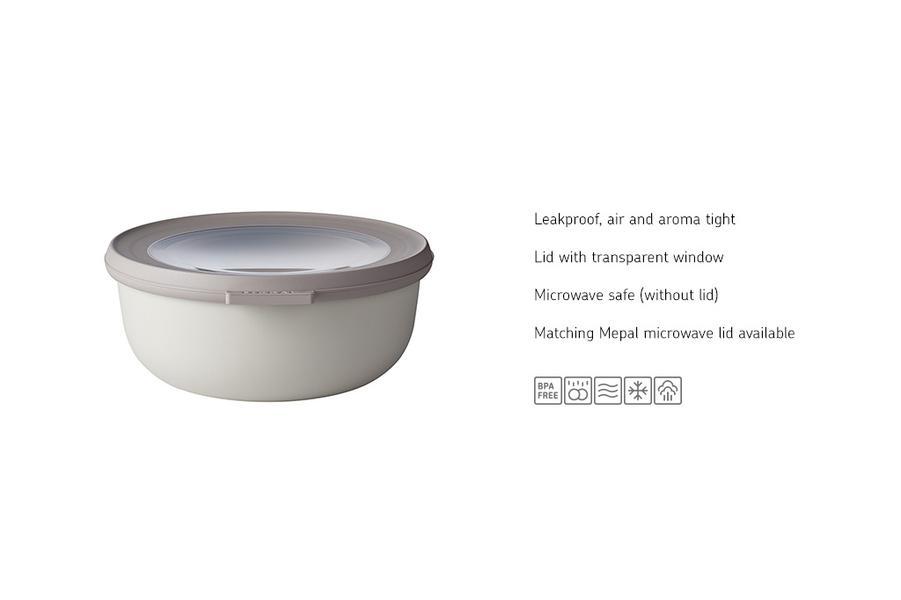 Cirqula Round Storage Bowl 750ml in Nordic white