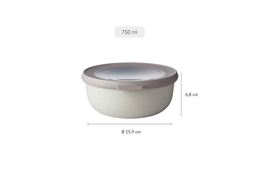 Cirqula Round Storage Bowl 750ml in Nordic white