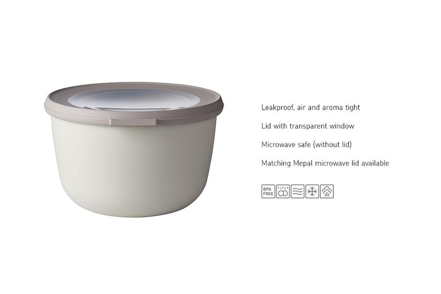 Cirqula Round Storage Bowl 1000ml in Nordic white