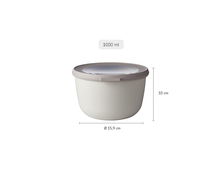 Cirqula Round Storage Bowl 1000ml in Nordic white
