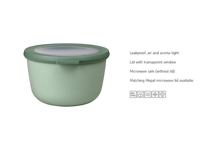 Cirqula Round Storage Bowl 1000ml in Nordic sage