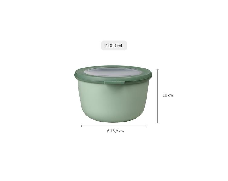 Cirqula Round Storage Bowl 1000ml in Nordic sage