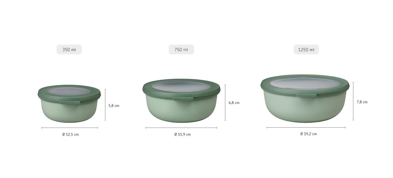 Cirqula Round 3 piece small set in Nordic Sage