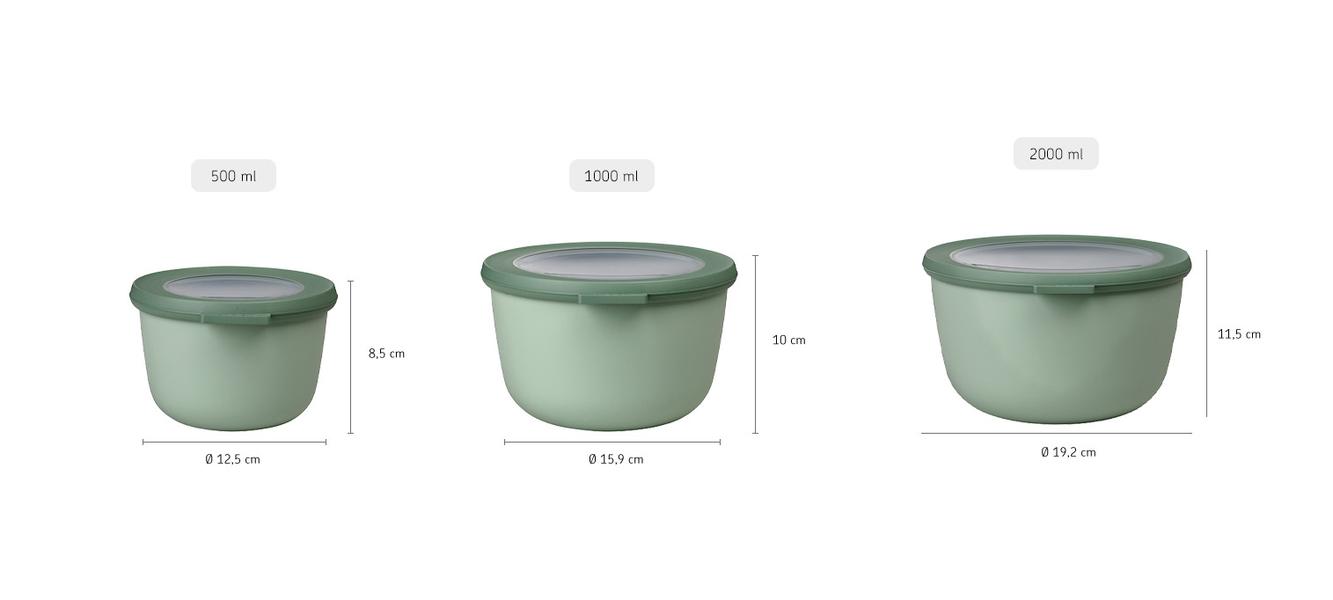 Cirqula Round 3 piece large set in Nordic sage