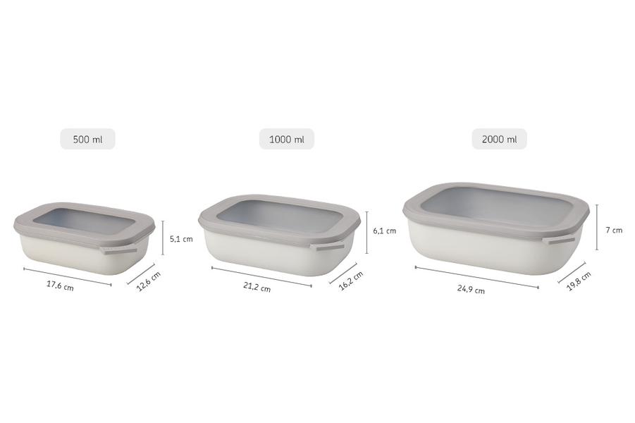 Cirqula Rectangular 3 piece small set in Nordic White