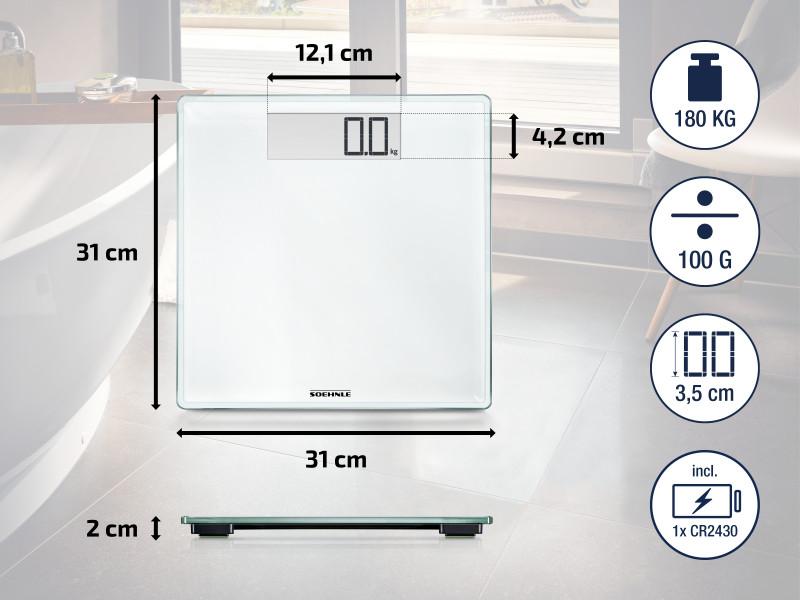Style Sense Comfort 100 White Bathroom Scale