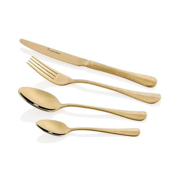 Baguette Champagne Gold Vintage Cutlery Set 16 Piece