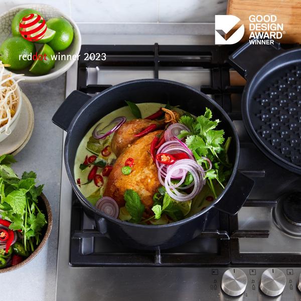 French Oven Grill Duo Gloss Onyx 28cm